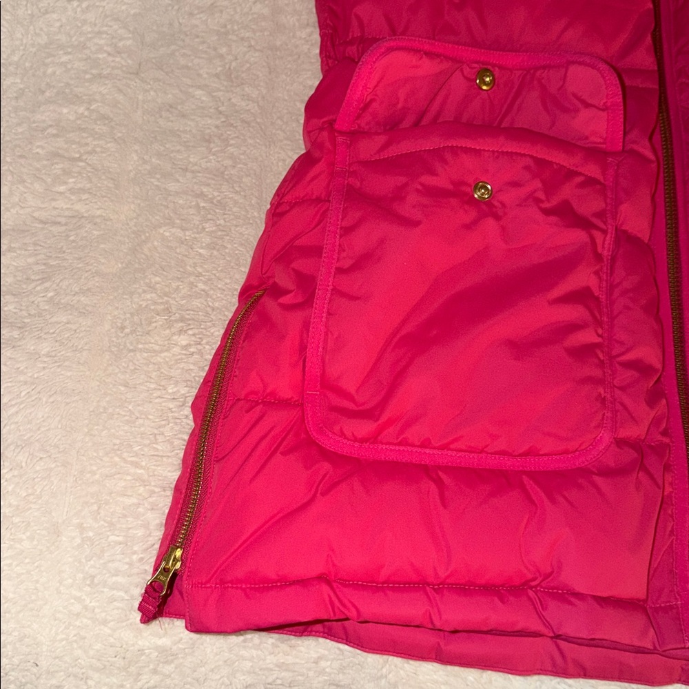 New J. Crew Pink Sherpa Hooded Puffer Jacket - Picture 6 of 9